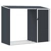 vidaXL Garden Firewood Shed Anthracite 245x98x159 cm Galvanised Steel