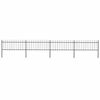 vidaXL Garden Fence with Spear Top Steel 714.5x80 cm Black