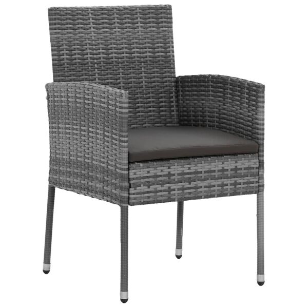 vidaXL 5 Piece Outdoor Dining Set Poly Rattan Grey