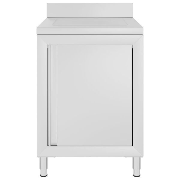vidaXL Commercial Kitchen Cabinet with Drainboard Stainless Steel