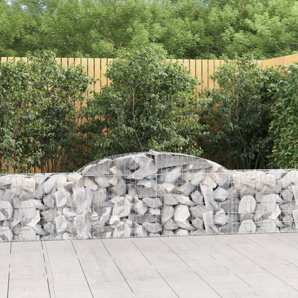 vidaXL Arched Gabion Baskets 6 pcs 300x30x60/80 cm Galvanised Iron