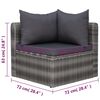 vidaXL 7 Piece Garden Sofa Set with Cushions & Pillows Poly Rattan Grey