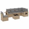 vidaXL 7 Piece Garden Sofa Set with Cushions Beige Poly Rattan