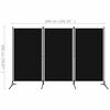 vidaXL 3-Panel Room Divider Black 260x180 cm