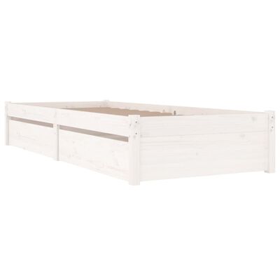 vidaXL Bed Frame with Drawers White 90x190 cm Single