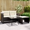 vidaXL 3 Piece Garden Sofa Set with Cushions Black Poly Rattan