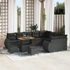 vidaXL Garden Sofa Set with Cushion with Storage 12 pcs Black