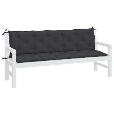 vidaXL Garden Bench Cushions 2 pcs Black 180x50x7cm Oxford Fabric