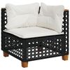 vidaXL 8 Piece Garden Sofa Set with Cushions Black Poly Rattan