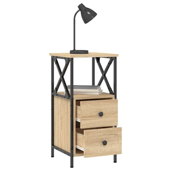 vidaXL Bedside Cabinet Sonoma Oak 34x35.5x70 cm Engineered Wood