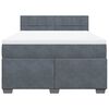 vidaXL Box Spring Bed with Mattress Dark Grey Double Velvet