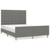 vidaXL Bed Frame without Mattress Dark Grey 137x190cm Full Fabric