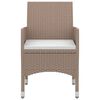 vidaXL 7 Piece Garden Dining Set with Cushions Poly Rattan and Glass