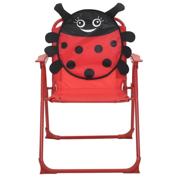 vidaXL 3 Piece Kids' Garden Bistro Set with Parasol Red