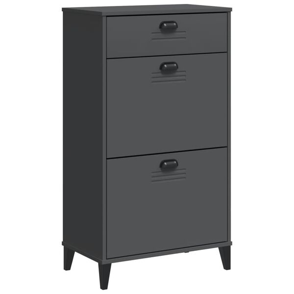 vidaXL Shoe Cabinet VIKEN Anthracite Grey Engineered Wood