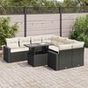 vidaXL 9 Piece Garden Sofa Set with Cushions Black Poly Rattan