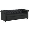 vidaXL Chesterfield 3-Seater Artificial Leather Black