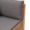 vidaXL Garden Corner Sofa with Grey Cushion Solid Teak Wood