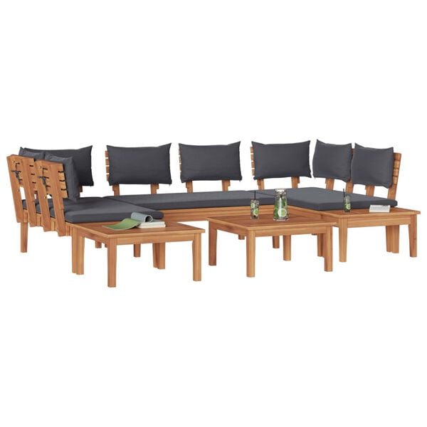 vidaXL Garden Sofa Set 4 pcs Brown and Grey