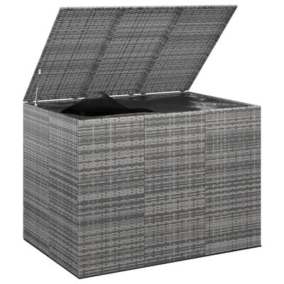 vidaXL Garden Cushion Box PE Rattan 145x100x103 cm Grey