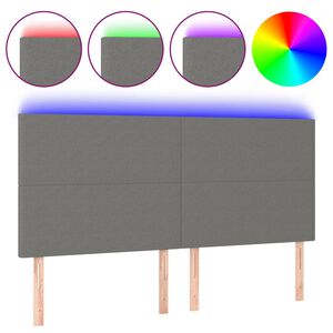vidaXL LED Headboard Dark Grey 160 cm Fabric