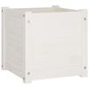 vidaXL Garden Planter White 40x40x40 cm Solid Pinewood