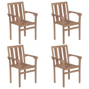 vidaXL Stackable Garden Chairs 4 pcs Solid Teak Wood