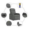 vidaXL Massage Recliner Chair Dark Grey Fabric