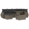 vidaXL 7 Piece Garden Sofa Set with Cushions Grey Poly Rattan