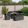vidaXL 9 Piece Garden Sofa Set with Cushions Black Poly Rattan