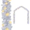 vidaXL Christmas Garland | White | PVC | 5m extra-wide | Christmas Garland