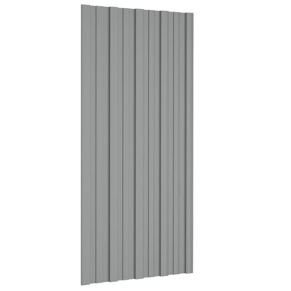 vidaXL Roof Panels 12 pcs Galvanised Steel Grey 100x45 cm