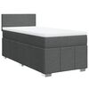 vidaXL Box Spring Bed with Mattress Dark Grey King Single Fabric