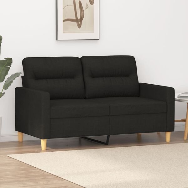 vidaXL 2-Seater Sofa Black 120 cm Fabric