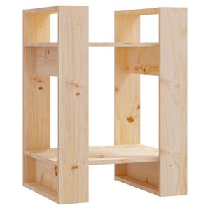 vidaXL Book Cabinet | Natural wood | Solid pinewood (untreated) | Compact