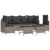vidaXL 5 Piece Garden Sofa Set with Cushions Grey Poly Rattan