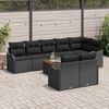 vidaXL Garden Sofa Set with Cushion 9 pcs Black Poly Rattan