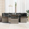 vidaXL Garden Sofa Set with Cushion 7 pcs Grey Poly Rattan