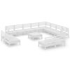 vidaXL 13 Piece Garden Lounge Set Solid Wood Pine White
