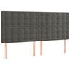 vidaXL LED Headboard Dark Grey 200 cm Velvet