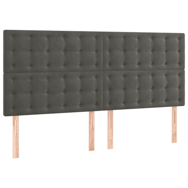 vidaXL LED Headboard Dark Grey 200 cm Velvet