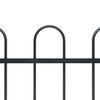 vidaXL Garden Fence with Hoop Top Steel 537x60 cm Black