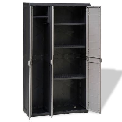 vidaXL Garden Storage Cabinet with 4 Shelves Black and Grey