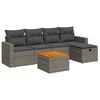 vidaXL 6 Piece Garden Sofa Set with Cushions Grey Poly Rattan