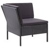 vidaXL 3 Piece Garden Lounge Set with Cushions Poly Rattan Black