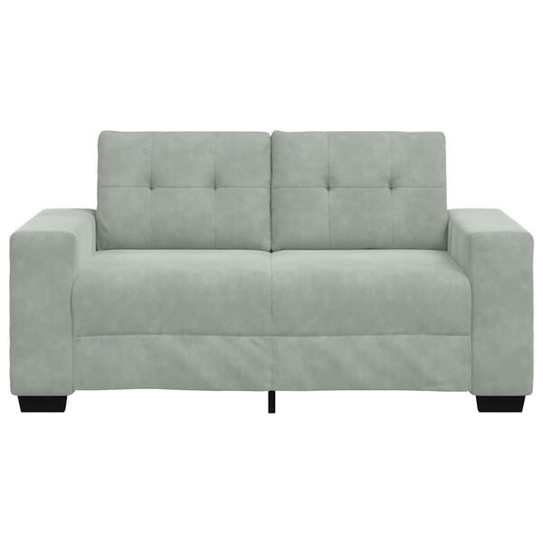 vidaXL Loveseat Sofa Light Grey 120 cm Velvet