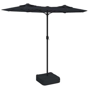 vidaXL Double-Head Garden Parasol Black 316x145 cm