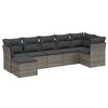 vidaXL 7 Piece Garden Sofa Set with Cushions Grey Poly Rattan