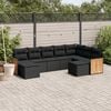 vidaXL 9 Piece Garden Sofa Set with Cushions Black Poly Rattan