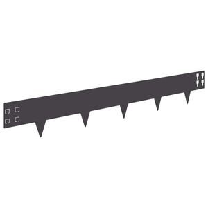 vidaXL Lawn Edging 20 pcs 100 x 15 cm Steel Black